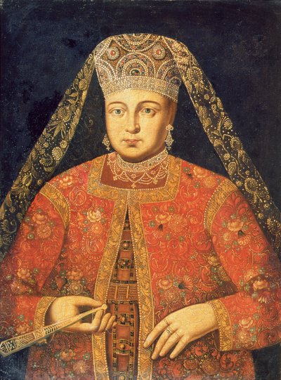 Retrato de la zarina Marfa Matveyevna (1664-1715) de Russian School